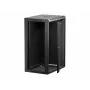 NETRACK 019-180-645-022 Sieninis/Kabinamas 19 inch 18U 450mm stiklinės durelės Juodas su nuimamais šoniniais dangčiais