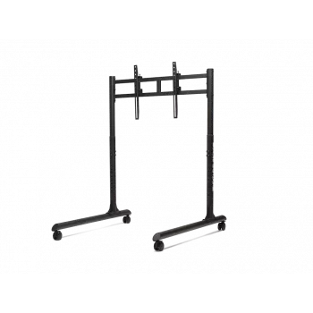 Next Level Racing Floor Stand – Round Tube Freestanding Single Monitor Stand – iki 65 colių – aukščio reguliavimas, pakreipimas – maksimali apkrova 50 kg – juoda
