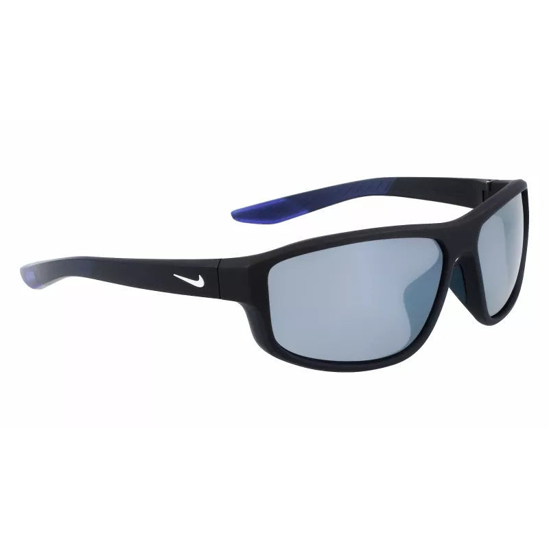 NIKE Brazenfield vyriški akiniai nuo saulės – matinio juodo rėmo, pilki polikarbonatiniai lęšiai, 62/14/130 mm