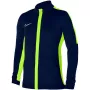 Nike Dri-FIT Academy 23 vyriški futbolo treniruočių marškinėliai ilgomis rankovėmis su 1/4 užtrauktuku, Obsidian/Green Strike, S dydis
