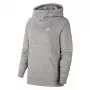Nike Essentials moteriškas su gobtuvu su piltuvėlio formos apykakle, tamsiai pilkas melanžas, S dydis