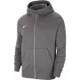 Nike Park 20 vyriškas vilnos gobtuvas su užtrauktuku, tamsiai pilkas melange CW6891-071