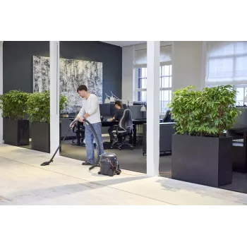 Nilfisk Office sausas dulkių siurblys su laido įvyniojimu, iš perdirbto plastiko, 10L, 800W, HEPA H13, 62dB