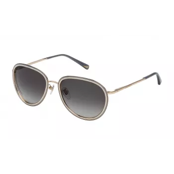 NINA RICCI Moteriški katės akies formos akiniai nuo saulės SNR057570361 – juodas acetatinis rėmelis, pilki gradientiniai lęšiai