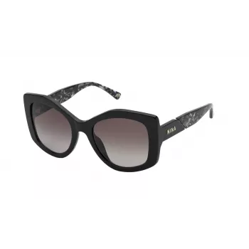 NINA RICCI Moteriški akiniai nuo saulės SNR317-530700 – acetatinis rėmelis, gradientiniai rudi lęšiai, 53 mm