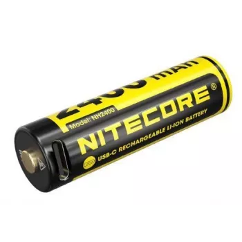 NITECORE NH2400 Įkraunamos Li-ion AA baterijos (2 vnt.) | 1,5 V pastovi įtampa, USB-C įkrovimas, 2400 mWh