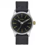 NIXON A377-2222-00 Vyriškas 38 mm Nerūdijančio Plieno Laikrodis su Juodu Ciferblatu ir Balno Odos Dirželiu