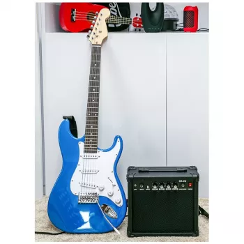NN EG SET BLU elektrinės gitaros pradžios rinkinys, mėlynas