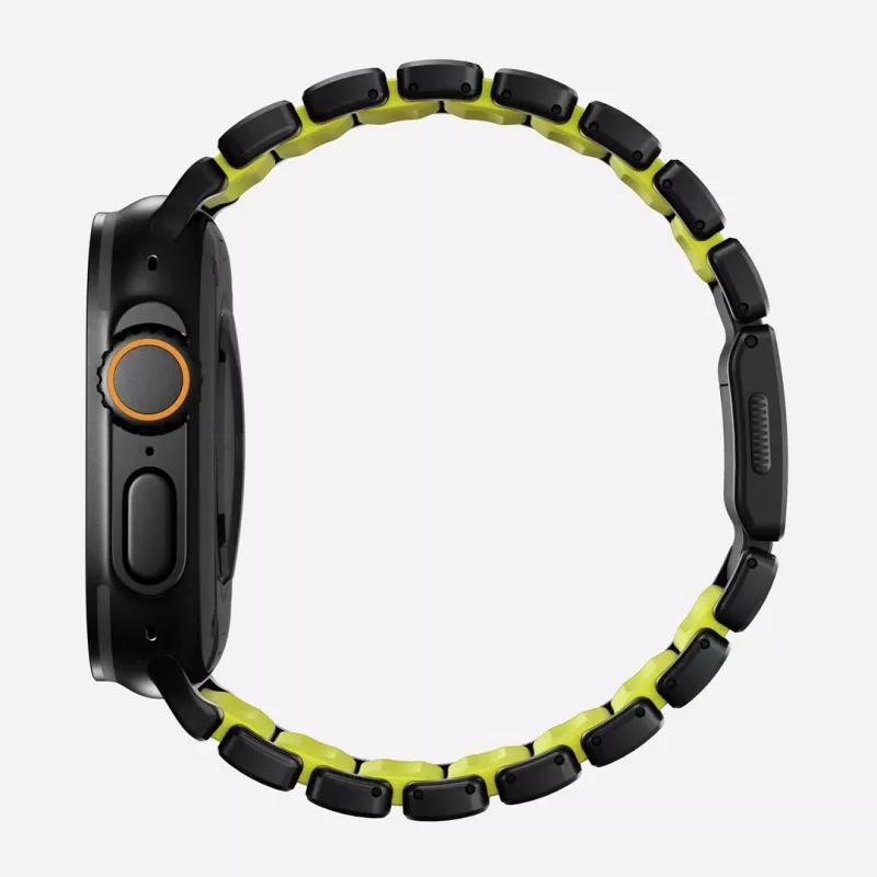 NOMAD Stratos Band – Titanio apyrankė Apple Watch 49mm su FKM (Black Titanium, Volt FKM)
