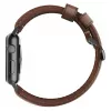 NOMAD Traditional Band – Odinis dirželis iš Horween odos, skirtas Apple Watch 46mm/49mm, Rustic Brown, juodos spalvos apkaustai