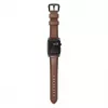 NOMAD Traditional Band – Odinis dirželis iš Horween odos, skirtas Apple Watch 46mm/49mm, Rustic Brown, juodos spalvos apkaustai