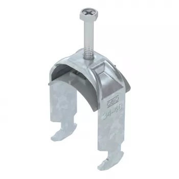 OBO BS-H1-K-40 FT U-Bolt Clamp, Hot-Dip Galvanized, 34-40 mm, M6