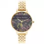 Olivia Burton Women's Celestial Watch OB16VS01 34mm Rose Gold PVD Stainless Steel Case Black Leather Strap