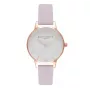 OLIVIA BURTON Women's Midi Dial Watch OB16MDW36 – 30 mm nerūdijančio plieno korpusas, pilka odinė apyrankė, kvarcinis mechanizmas