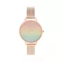 OLIVIA BURTON Women's Rainbow Bee Watch OB16RB18 - 34mm Nerūdijančio Plieno Korpusas, Pilkas Odinis Dirželis, Baltas Ciferblatas su Vaivorykštinės Bitės Motyvu, Kvarcinis Judesys