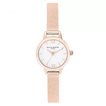 Olivia Burton Moteriškas Laikrodis OB16MC61 23mm Rožinis Auksas Kvarcinis Nerūdijančio Plieno Tinklelis