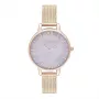 Olivia Burton Moteriškas laikrodis Sparkle Bee Watch OB16SP16 - 34 mm sidabrinis ciferblatas, pilka odinė apyrankė