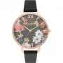 OLIVIA BURTON Moteriškas laikrodis OB16BF31 38mm Rožinis auksas Nerūdijantis plienas Pilka oda