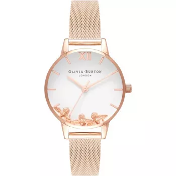 Olivia Burton Moteriškas Laikrodis OB16CH01 30mm Nerūdijantis Plienas Oda Pilka