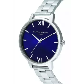 Olivia Burton Women's Watch OB16SH02 40 mm Rose Gold Stainless Steel Case Grey Leather Strap