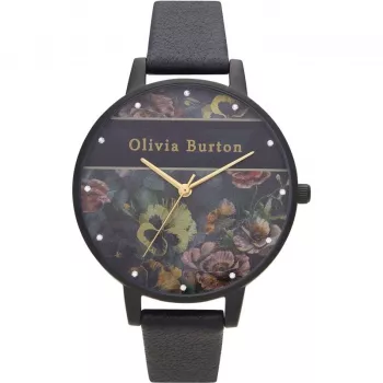 OLIVIA BURTON Moteriškas laikrodis OB16VS05 38mm nerūdijančio plieno korpusas baltas ciferblatas pilkas odinis dirželis