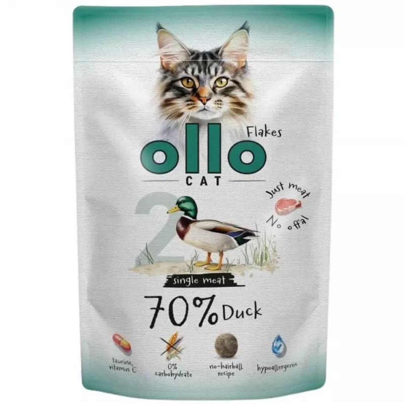 Ollo Cat Pouch No. 2 Duck 85 g – Pilnavertis šlapias maistas padaže