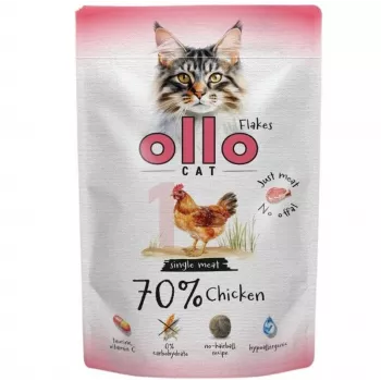 Ollo šlapias kačių maistas su vištiena maišelyje 85g