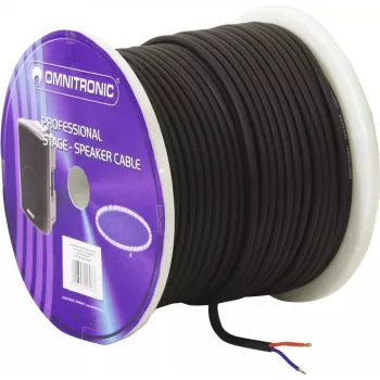 OMNITRONIC Garso kolonėlės kabelis 2x1,5 mm² 50 m juodas, atsparus trypimui 3030011L