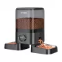 ONEISALL PF10 Double Intelligent Feed Dispenser 5L automatinis ėdalo daviklis su Wi-Fi, nerūdijančio plieno dubenėliais, balso įrašymu ir baterijų atsarginiu maitinimu
