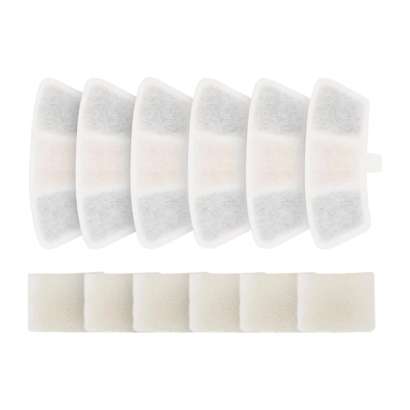 Oneisall PW04 Pet Water Fountain Replacement Filters (6 Pack) – triguba filtravimo sistema, aktyvintoji anglis ir jonų mainų derva