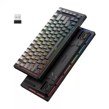 ONIKUMA G83 Gaming Keyboard (Black) – mechaninė RGB apšviesta laidinė USB pilno dydžio klaviatūra su mėlynais jungikliais