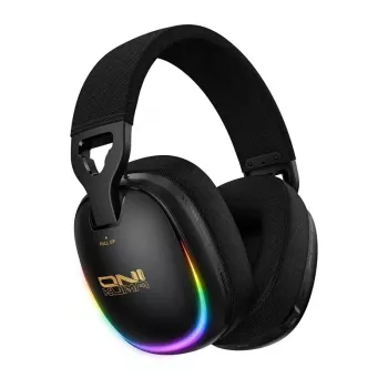 ONIKUMA GT805 laidinis žaidimų ausinių rinkinys su RGB LED, 50 mm tvarkyklėmis, lanksčiu mikrofonu (juodos spalvos)