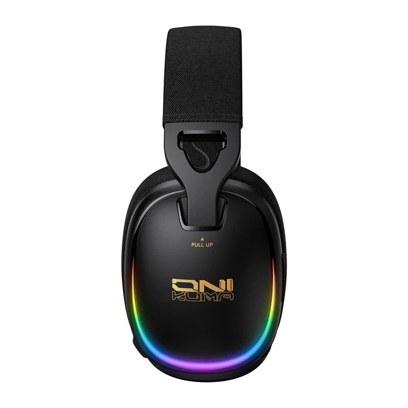 ONIKUMA GT805 laidinis žaidimų ausinių rinkinys su RGB LED, 50 mm tvarkyklėmis, lanksčiu mikrofonu (juodos spalvos)
