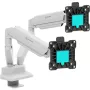 ONKRON G160-BW Vieno Monitoriaus Stovas Ant Stalo 13-32 colių Ekranams, Baltas/Juodas