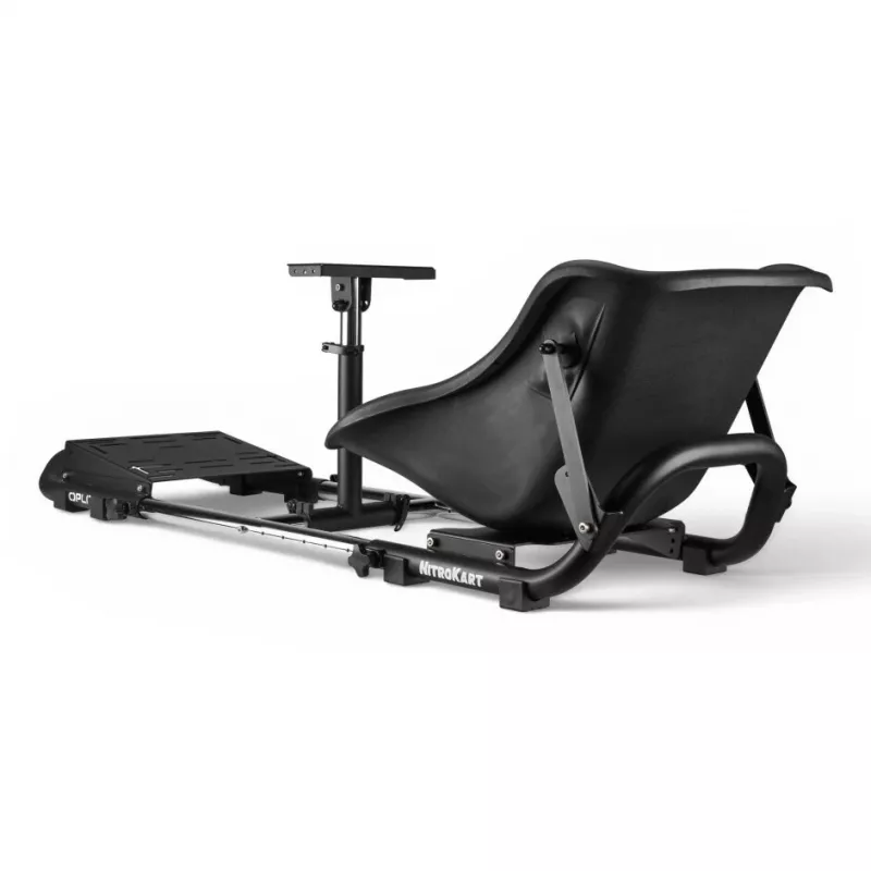 Oplite 104317 NitroKart V2 Racing Cockpit – juodo plieno sim racing važiuoklė su atlošiama kėde
