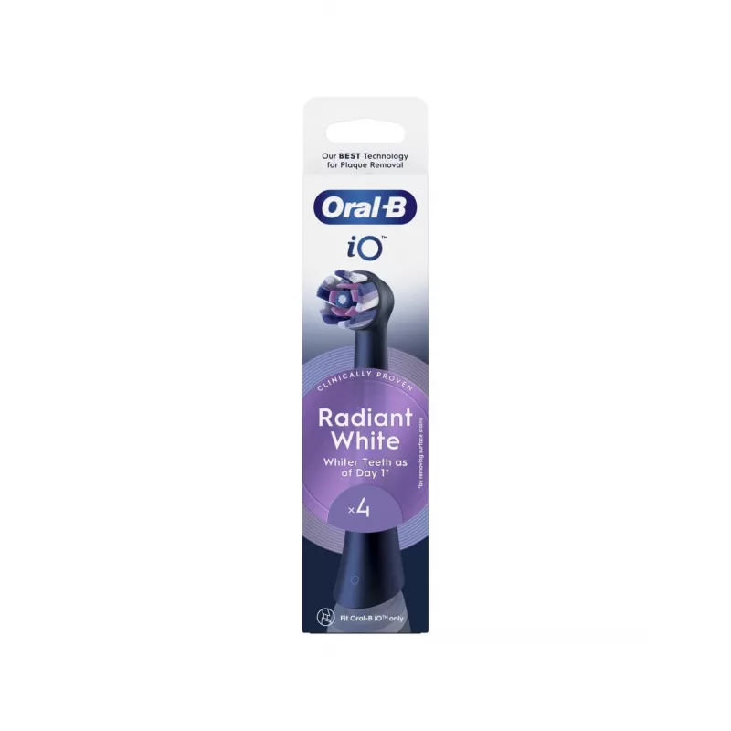Oral-B iO Whitening atsarginės šepetėlio galvutės, 4 vnt. (juodos)
