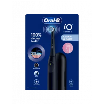 ORAL-B iO2 Night Black elektrinis dantų šepetėlis su kelioniniu dėklu