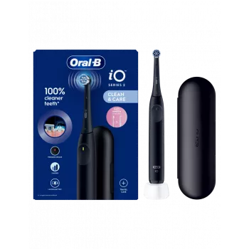 ORAL-B iO2 Night Black elektrinis dantų šepetėlis su kelioniniu dėklu