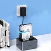 ORICO 6626C3-C-V1 2 diskų prijungimo stotelė su nepriklausoma klonavimo funkcija 2,5 inch/3,5 inch SATA HDD/SSD - pilka