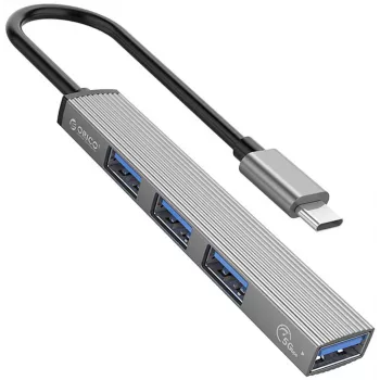 ORICO AH-13-GY-EP-HW USB-C šakotuvas su 5Gbps USB-A 3.0 ir 3x USB-A 2.0, aliuminio, sidabrinis