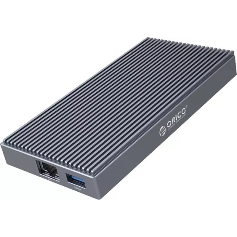ORICO M.2 NVMe Docking Station su aktyviu PD 100W, HDMI 2.0, garsu, RJ-45, kortelių skaitytuvu – pilka (CDH-9N-GY-BP)