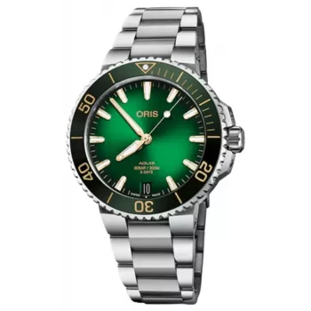 ORIS Aquis Date Calibre 400 Vyriškas Automatinis Laikrodis 41,50 mm Žalias Ciferblatas Nerūdijančio Plieno Apyrankė 41270782209PE