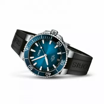 ORIS Vyriškas nardymo laikrodis 41350742274FC 41,50mm Automatinis Mėlynas Ciferblatas Mėlynas Gumos Dirželis