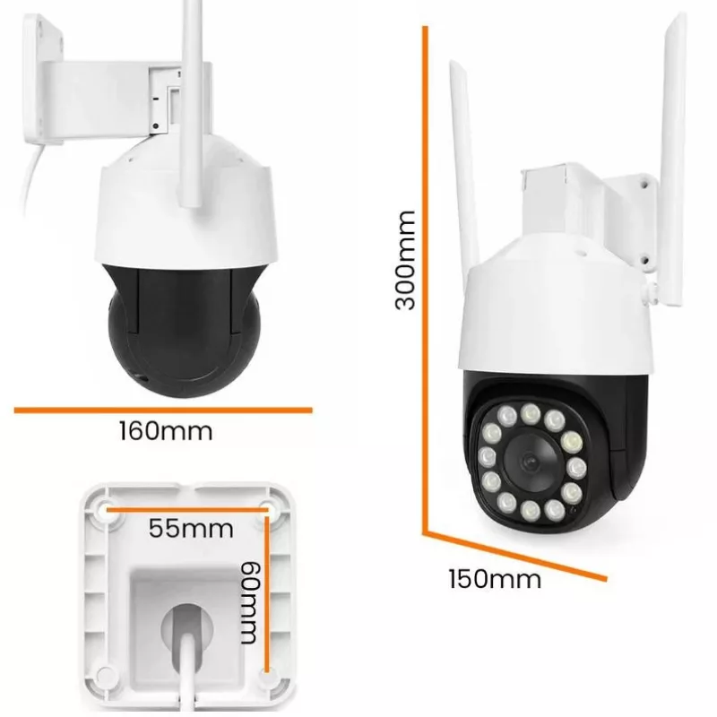 ORLLO TZ11 4K 8MP PTZ IP kamera su Wi-Fi ir 4G LTE, Tuya Smart, Pan-Tilt, lauko apsaugai