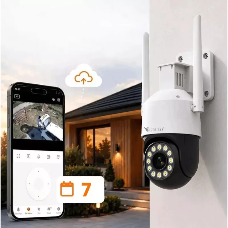 ORLLO TZ11 4K 8MP PTZ IP kamera su Wi-Fi ir 4G LTE, Tuya Smart, Pan-Tilt, lauko apsaugai