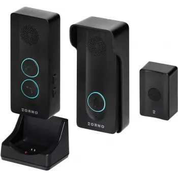 ORNO OR-DOM-YR-934/B belaidė domofono sistema su DECT technologija, 1 rageliu, 1 lauko bloku, IP44, balta