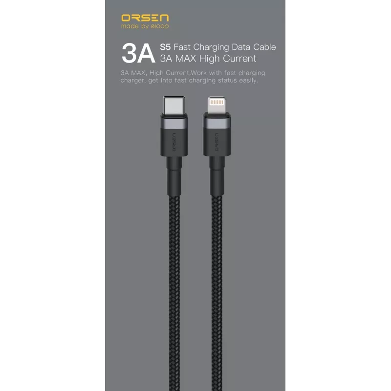 ORSEN S51 Type C – Lightning 3A 1m Raudona