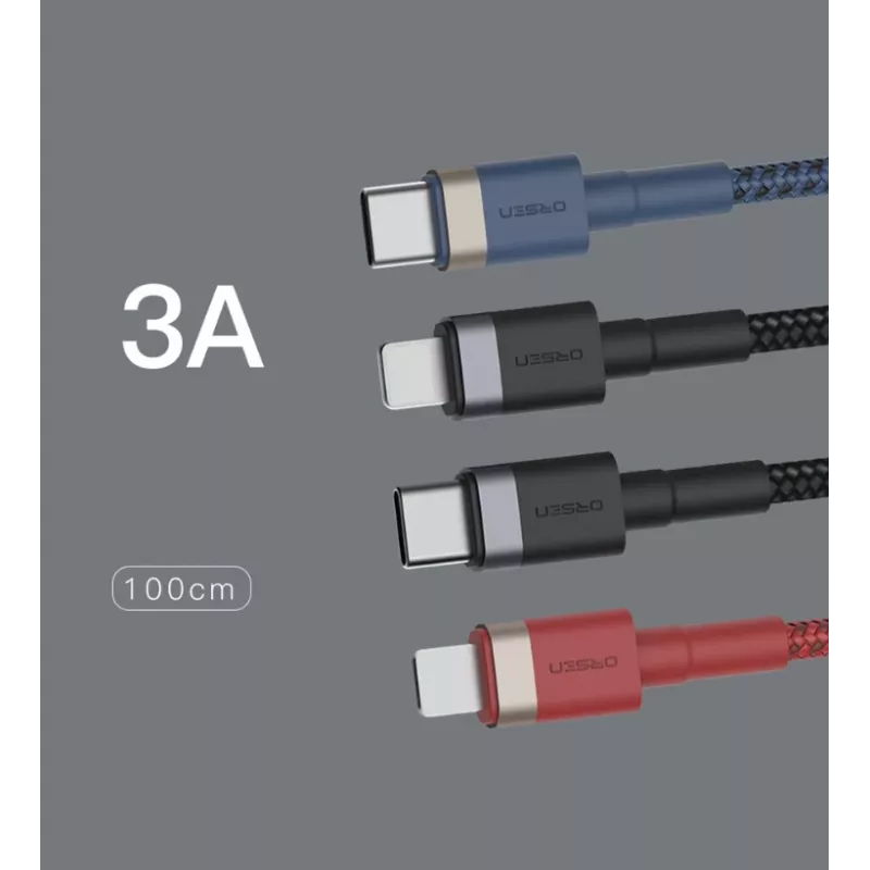 ORSEN S51 Type C – Lightning 3A 1m Raudona