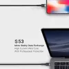 ORSEN S53 USB-C į USB-C laidas 3A 1m Juoda