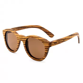 ORYGIN WOOD-B Unisex Akiniai su Mediniu Rėmeliu, UV400 Apsauga, Rudais Lęšiais, 45/25/145 mm